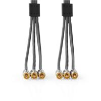 Nedis Composiet Videokabel | 3x RCA Male | 3x RCA Male | 2 m | 1 stuks - CVTB24300GY20 CVTB24300GY20 - thumbnail