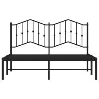 Bedframe met hoofdbord metaal zwart 140x190 cm - thumbnail