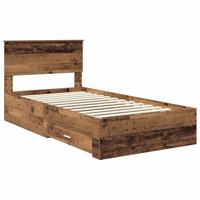 Bedframe met hoofdeinde Oudhout 100 x 200 cm Bewerkt hout - thumbnail