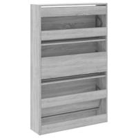 Schoenenkast 80x21x125,5 cm bewerkt hout grijs sonoma eiken - thumbnail