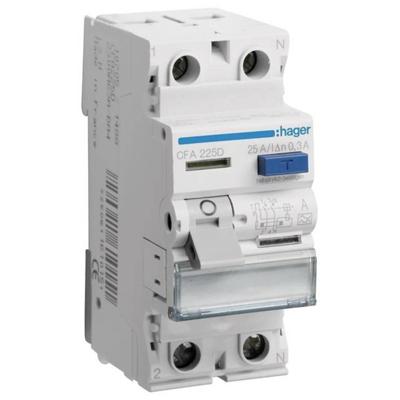 Hager CFA225D Aardlekschakelaar A 2-polig 25 A 0.3 A 230 V Hager CFA225D Aardlekschakelaar A 2-polig 25 A 0.3 A 230 V