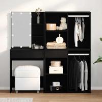 LED Kaptafel Zwart eiken 140 x 40 x 140 cm Bewerkt hout - thumbnail