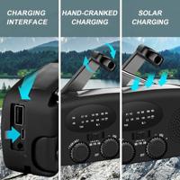 Technaxx TX-238 Noodradio AM, FM Noodradio Handslinger, Zonnepaneel, Zaklamp, Oplaadbaar Zwart - thumbnail