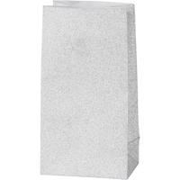 Papieren zakken, H: 17 cm, afmeting 6x9 cm, zilver, 8 stuks, 120 g - thumbnail