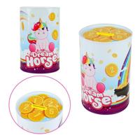 Toi Toys Spaarpot bedrukt met unicorn - thumbnail