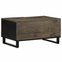 Salontafel 80x50x40 cm massief mangohout zwart - thumbnail