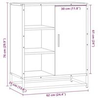Dressoir 62x35x76 cm bewerkt hout grijs sonoma eikenkleurig - thumbnail