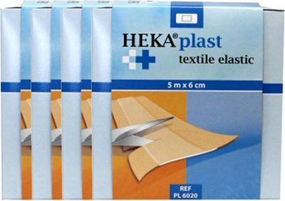 Pleister dispenser rol 5m x 6cm textiel 1 Stuks