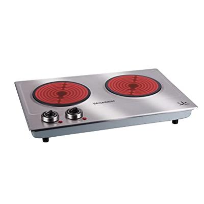 Draagbare Vitrokeramische Kookplaat JATA V532 2400W Zilverkleurig Staal 2400 W Draagbare Vitrokeramische Kookplaat JATA V532 2400W Zilverkleurig Staal 2400 W
