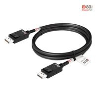 Club 3D displayport 2.1 vesa dp80 gecertificeerde kabel male-male (zwart, 1,2 meter, 4k 240hz, 8k 60hz, 80gbps) - thumbnail