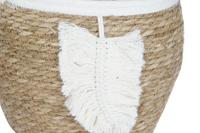 Decoratieve Mand Home ESPRIT Crème Natuurlijk Boho 33 x 33 x 27 cm (3 Onderdelen) - thumbnail