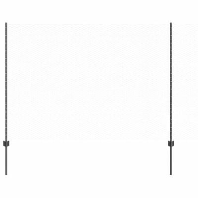 VidaXL Hek met paal grijs 1,5 x 10 m staal en pvc