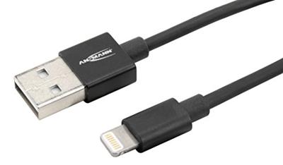 Ansmann 1700-0079 USB-kabel USB 2.0 USB-A stekker, Apple Lightning stekker 2.00 m Zwart Aluminium-stekker, TPE-mantel, Stekker past op beide manieren Ansmann 1700-0079 USB-kabel USB 2.0 USB-A stekker, Apple Lightning stekker 2.00 m Zwart Aluminium-stekker, TPE-mantel, Stekker past op beide manieren