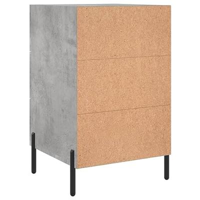 Nachtkastje 40x40x66 cm bewerkt hout betongrijs