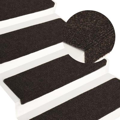 VidaXL Trapmatten zelfklevend 15 stuks 65x21x4 cm donkerbruin rechthoekige rand VidaXL Trapmatten zelfklevend 15 stuks 65x21x4 cm donkerbruin rechthoekige rand