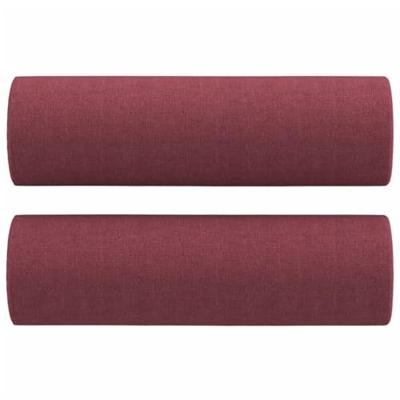 Tweezitsbank met sierkussens 120 cm stof wijnrood