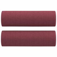 Tweezitsbank met sierkussens 120 cm stof wijnrood - thumbnail