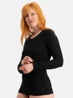 2-pak Extra lange shirts Lange mouw - Lara - Lange dames ondershirts met ronde hals - thumbnail