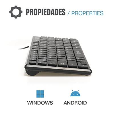 Toetsenbord iggual Teclado USB compacto TKL Slim TKL-USB negro Zwart Toetsenbord iggual Teclado USB compacto TKL Slim TKL-USB negro Zwart