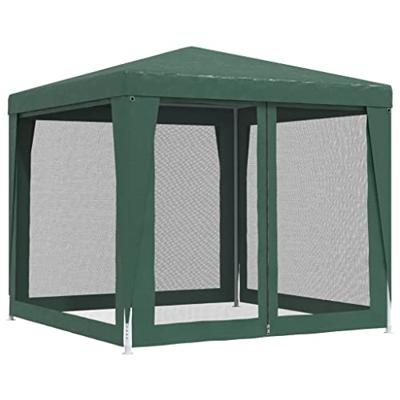 Partytent met 4 mesh zijwanden 2,5x2,5 m HDPE groen - thumbnail