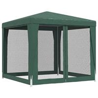VidaXL Partytent met 4 mesh zijwanden 2,5x2,5 m hdpe groen - thumbnail