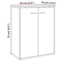 Dressoir 60x30x75 cm bewerkt hout bruineikenkleurig - thumbnail