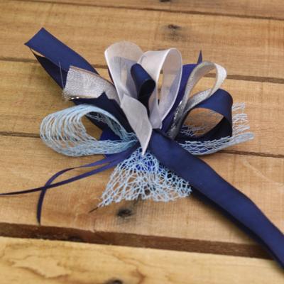 Bonbon doosjes - Chocolade doosje - Strik Blauw zilver - 24 stuks