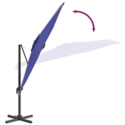 VidaXL Zweefparasol met led-verlichting 400x300 cm azuurblauw