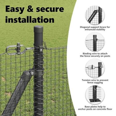 VidaXL Afrasteringspaal grijs 10 x 0,8 m (16 x 16 mm gaas)