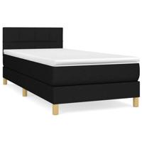 Boxspring met matras stof zwart 90x200 cm - thumbnail