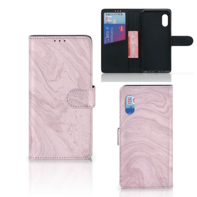 Samsung Xcover Pro Bookcase Marble Pink - Origineel Cadeau Vriendin Samsung Xcover Pro Bookcase Marble Pink - Origineel Cadeau Vriendin