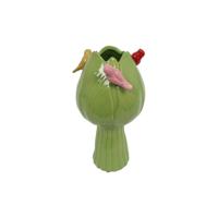 Vaas tulp met vogels S groen Ø11cm - thumbnail