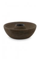 Vtwonen Candle holder round brown with black 10cm - thumbnail