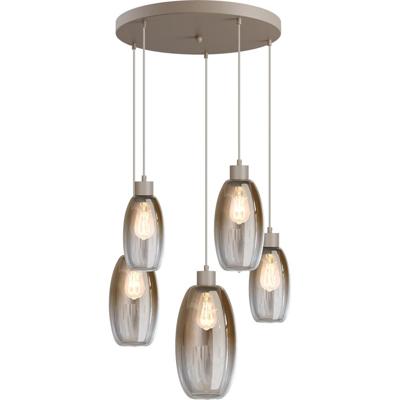 Masterlight Vide hanglampOlive met 5 glazen - zand - Ø50cm - 2432-36-50-5-02-221