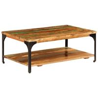 Salontafel met schap 100x60x35 cm massief gerecycled hout - thumbnail