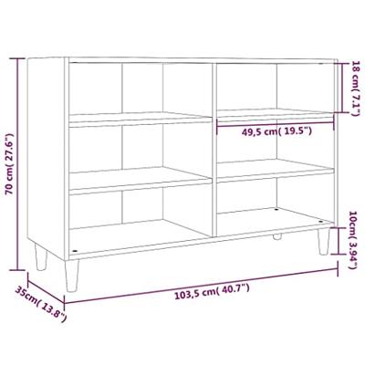 Dressoir 103,5x35x70 cm spaanplaat gerookt eikenkleurig Dressoir 103,5x35x70 cm spaanplaat gerookt eikenkleurig