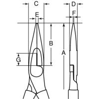 Bahco lange punttang 200 mm | 2430 D-200 IP - thumbnail
