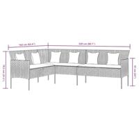 2-delige Tuinset met kussens poly rattan grijs - thumbnail