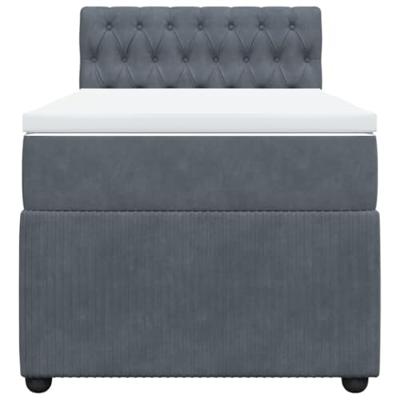 Boxspring met matras fluweel donkergrijs 90x190 cm
