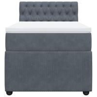 Boxspring met matras fluweel donkergrijs 90x190 cm - thumbnail