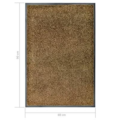 Deurmat wasbaar 60x90 cm bruin - thumbnail