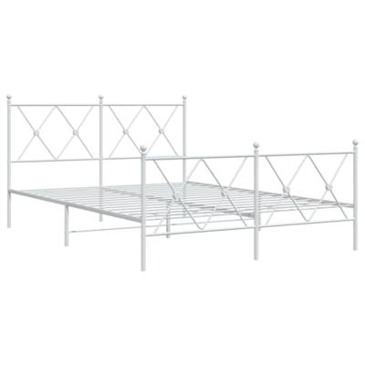 Bedframe met hoofd- en voeteneinde metaal wit 140x190 cm Bedframe met hoofd- en voeteneinde metaal wit 140x190 cm