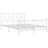 Bedframe met hoofd- en voeteneinde metaal wit 140x190 cm - thumbnail