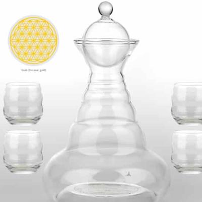 Vitaalwaterkaraf & 4 Mythos Glazen Goudkleurig