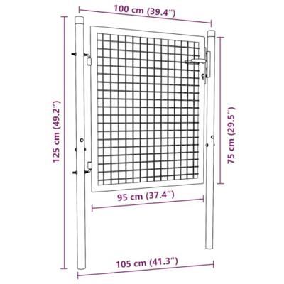 VidaXL Hekpoort staal 100x75 cm groen