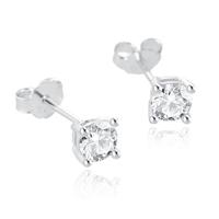 Elenza .925 Zilveren Studs met Zirconia - 4mm - thumbnail