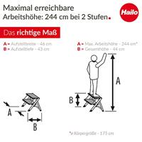 Hailo 4310-100 MK80 ComfortLine Aluminium 2 Vouwtreden - thumbnail