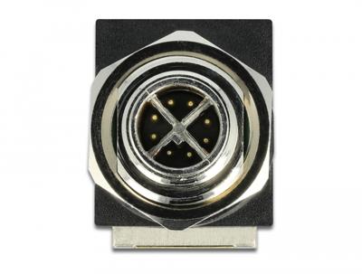 Delock M12 / RJ45 Netwerk Adapter [1x M12-stekker - 1x RJ45-bus] Zwart