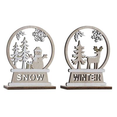 Kerstversiering DKD Home Decor Hout Rendier (12 x 4 x 15 cm) (2 Stuks)