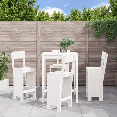 5-delige Barset massief grenenhout wit